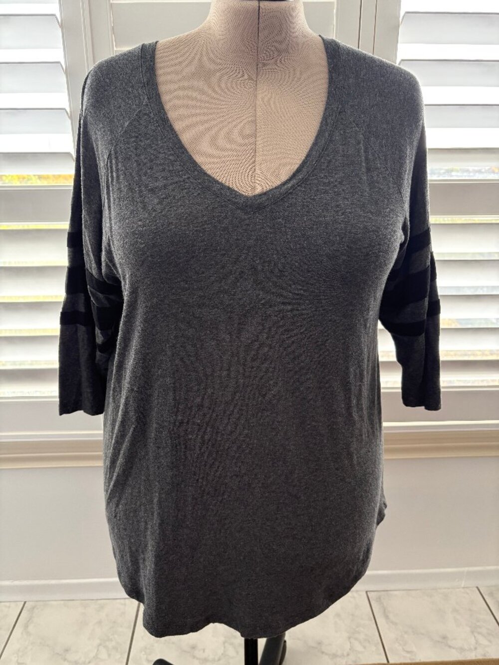 Torrid Super Soft Slub V-Neck Varsity Tee